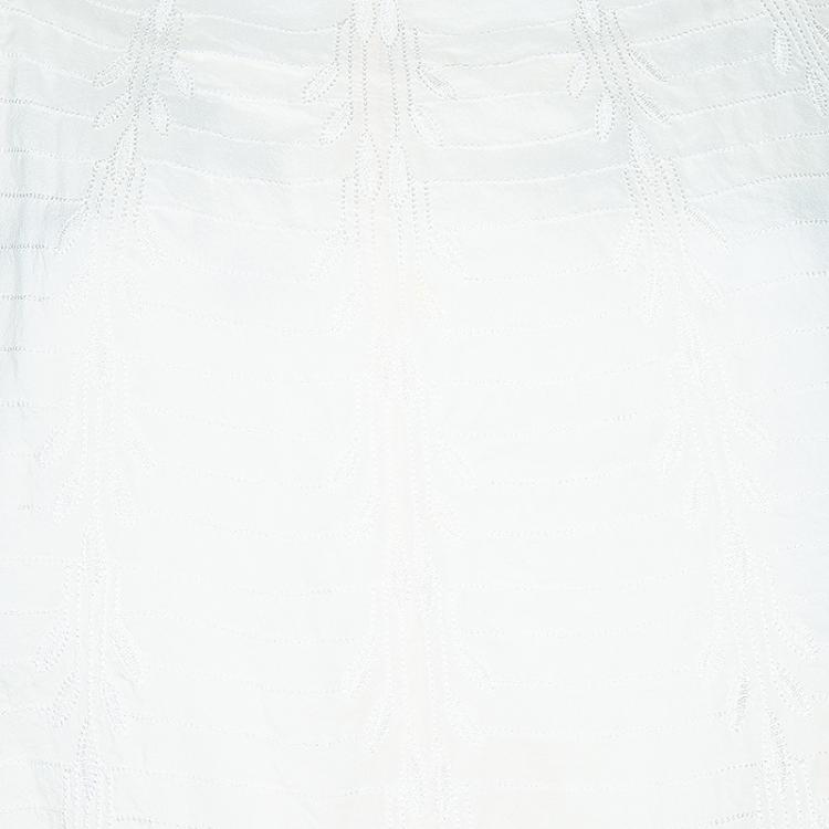 Pre Owned Alice + Olivia Jenna White Embroidered Top XS