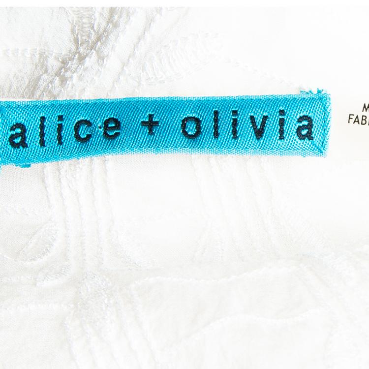 Pre Owned Alice + Olivia Jenna White Embroidered Top XS