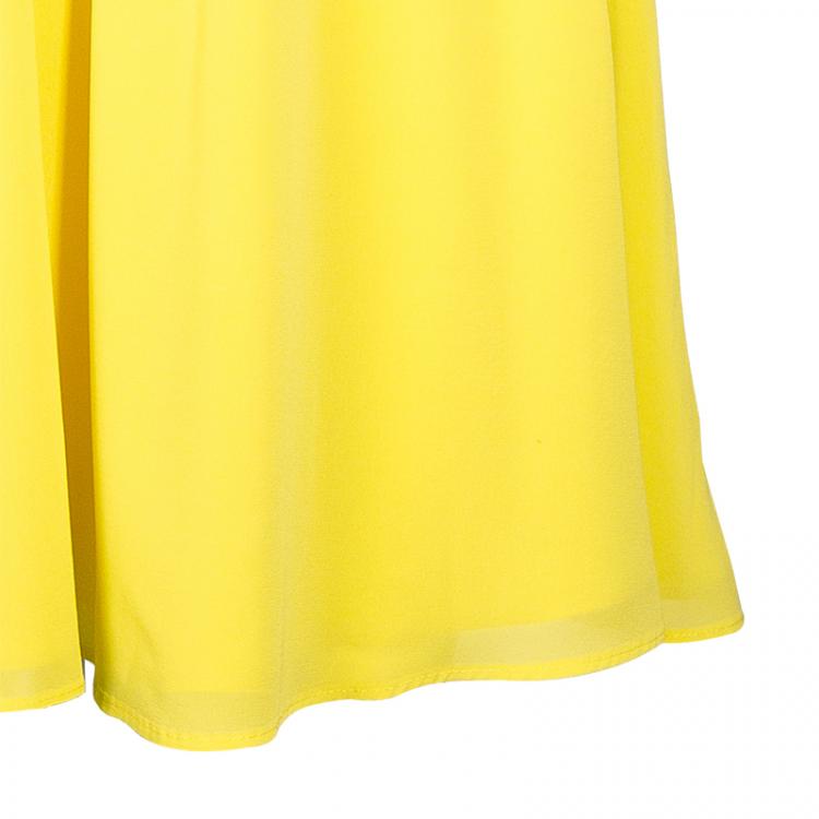 Pre Owned Alice + Olivia Shari Yellow Off-shoulder Dress XS