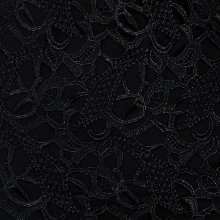 Pre Owned Alice + Olivia Clover Black Lace Cap Sleeve Dress XS