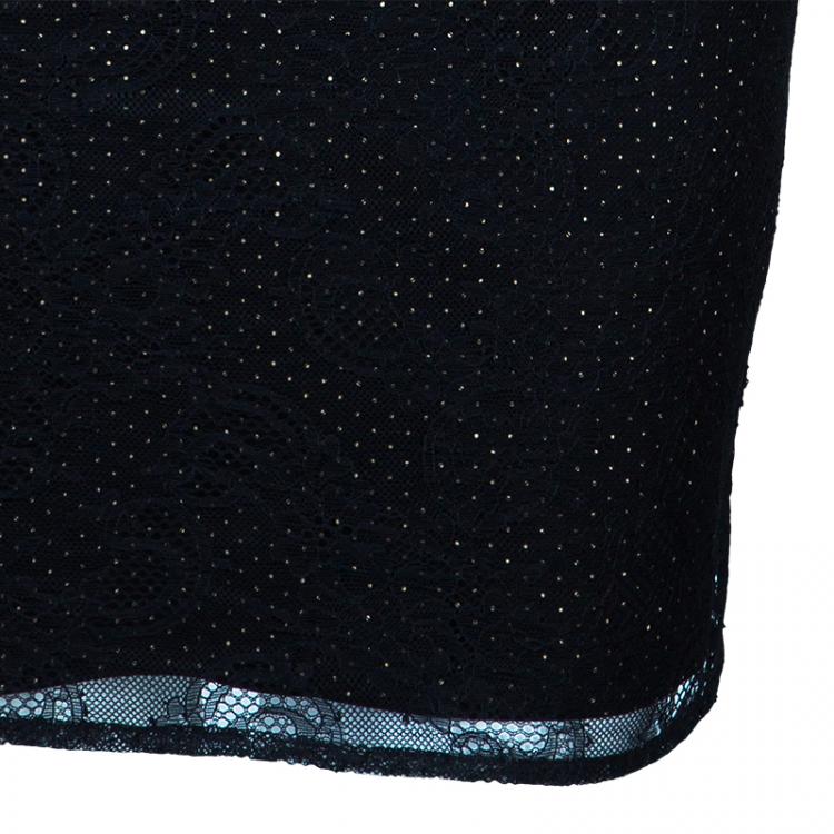 Pre Owned Alice + Olivia Jessie Black Dotted Strapless Dress M