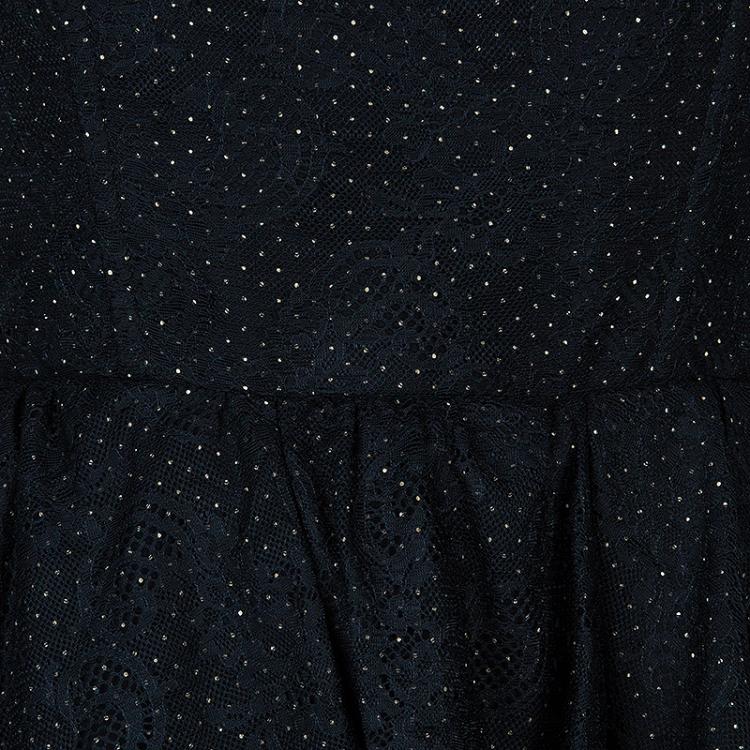 Pre Owned Alice + Olivia Jessie Black Dotted Strapless Dress M
