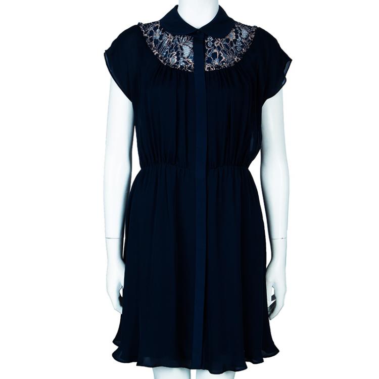 alice and olivia navy lace dress