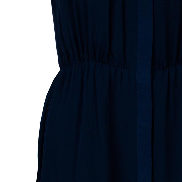 Pre Owned Alice + Olivia Emma Navy Blue Silk Lace Dress M