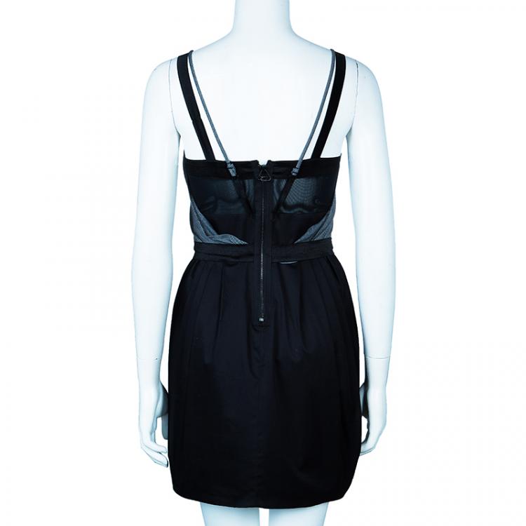 Pre Owned Alice + Olivia Grey and Black Sleeveless Dress M