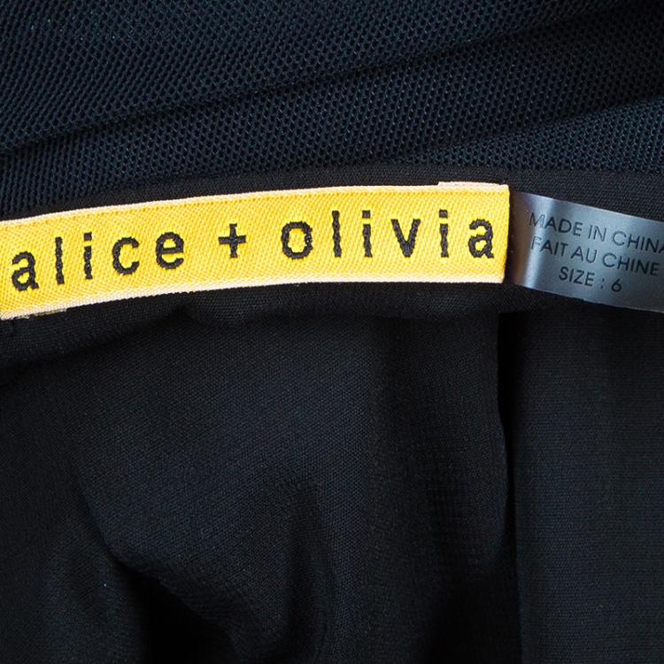 Pre Owned Alice + Olivia Grey and Black Sleeveless Dress M