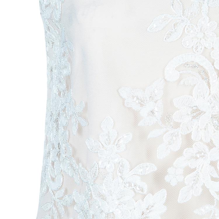 Pre Owned Alice and Olivia Cream Embroidered Sleeveless Top XS