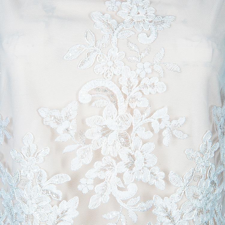 Pre Owned Alice and Olivia Cream Embroidered Sleeveless Top XS