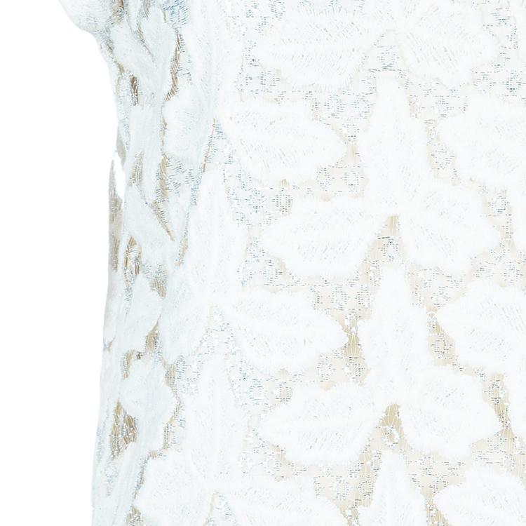 Pre Owned Alice + Olivia Hilary Cream Embroidered Top S