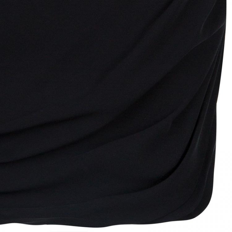 مملوكة مسبقًا Alice + Olivia Roxanna Black Leather Bustier Gathered Dress M