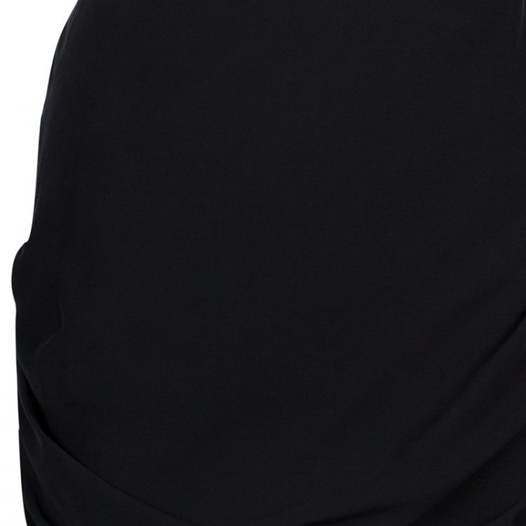 مملوكة مسبقًا Alice + Olivia Roxanna Black Leather Bustier Gathered Dress M