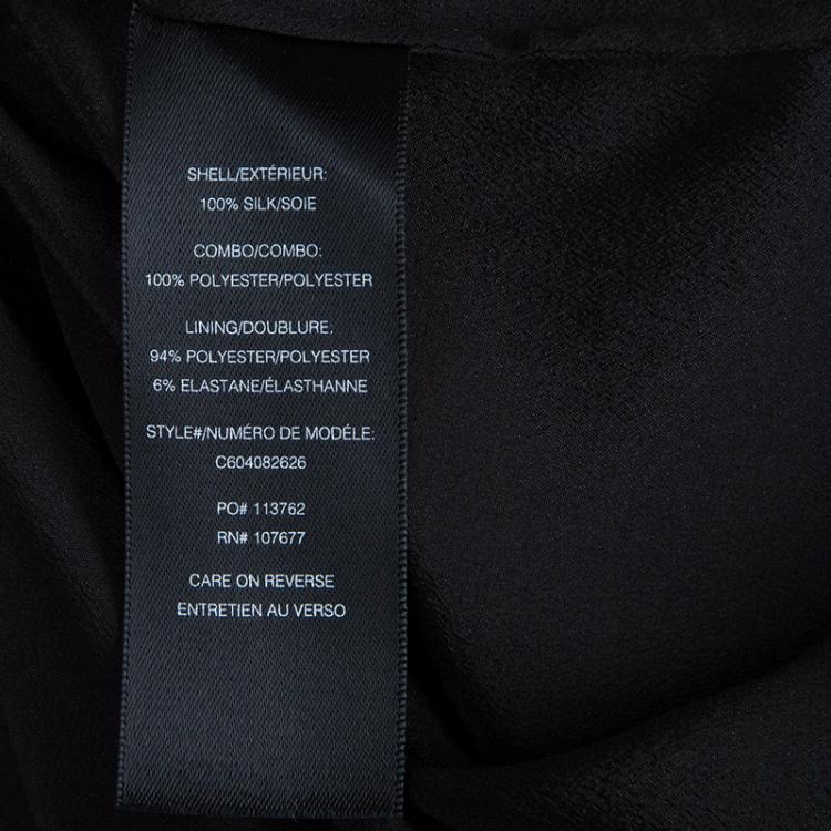 Pre Owned Alice + Olivia Black Silk Smocked Pleated Sleeve Detail Off Shoulder Blouse S