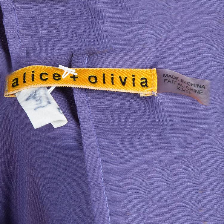 مملوكة مسبقًا Alice + Olivia Multicolor Print Ruffle Detail Sleeveless Dress XS