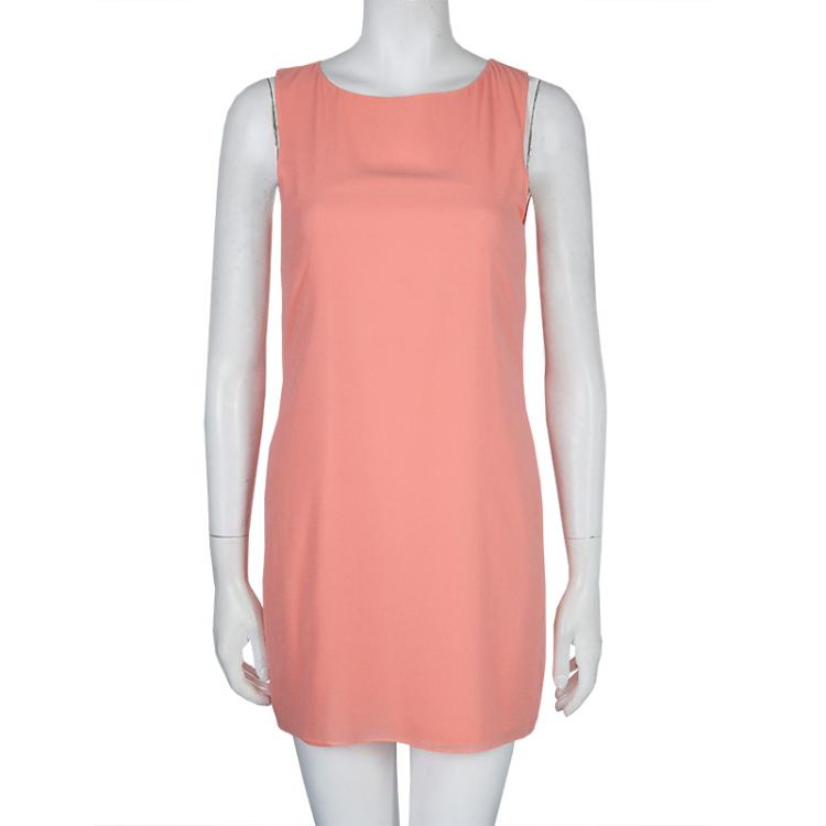 Pre Owned Alice + Olivia Pink Cutout Back Bow Detail Sleeveless Silk Dress XS