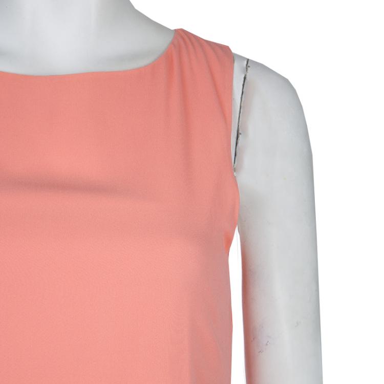 Pre Owned Alice + Olivia Pink Cutout Back Bow Detail Sleeveless Silk Dress XS