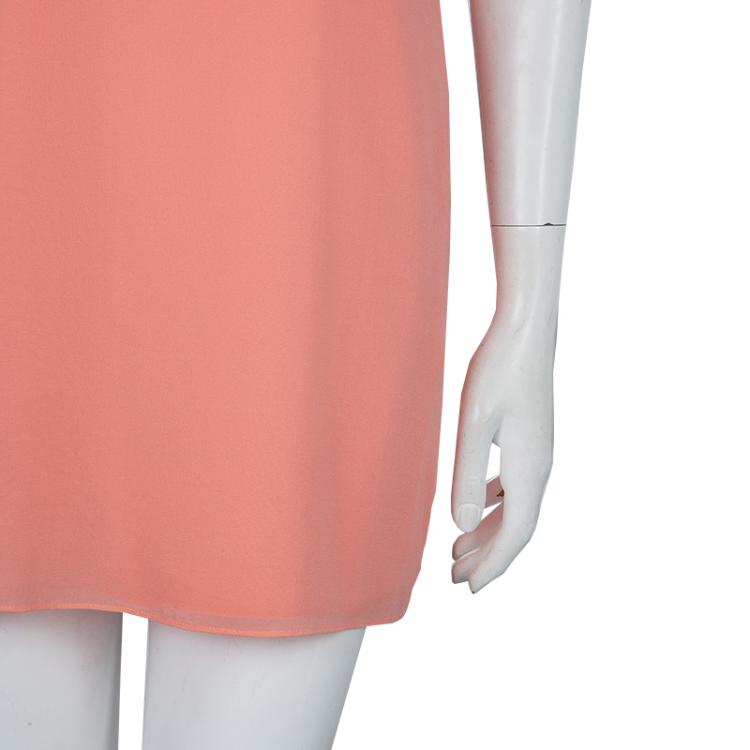 Pre Owned Alice + Olivia Pink Cutout Back Bow Detail Sleeveless Silk Dress XS