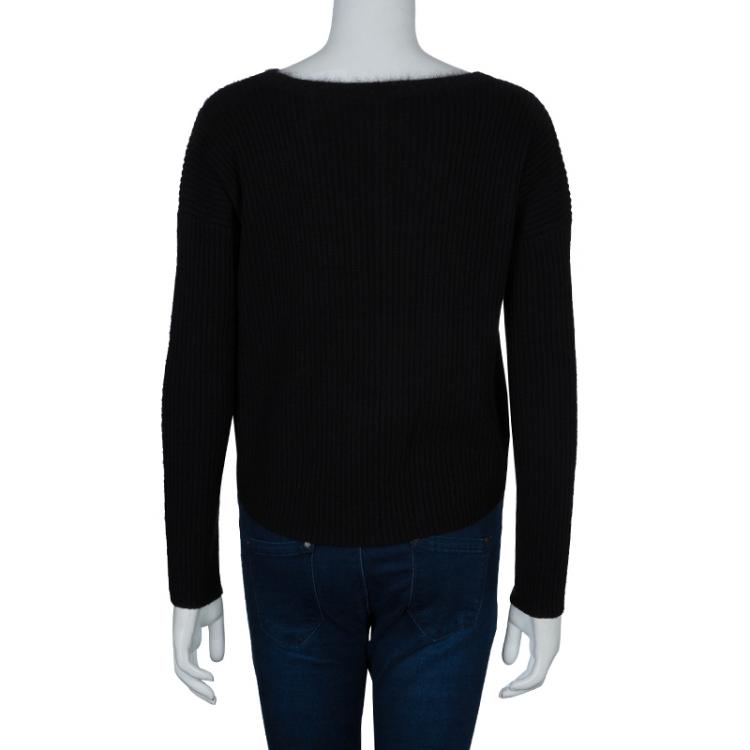 Pre Owned Alice + Olivia Black Fuzzy Sweater XS