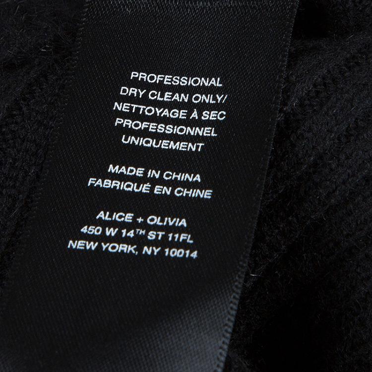 Pre Owned Alice + Olivia Black Fuzzy Sweater XS