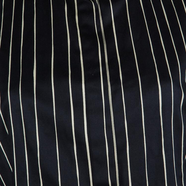 مملوكة مسبقًا Alice + Olivia Black Striped Sleeveless Cotton Blouse L