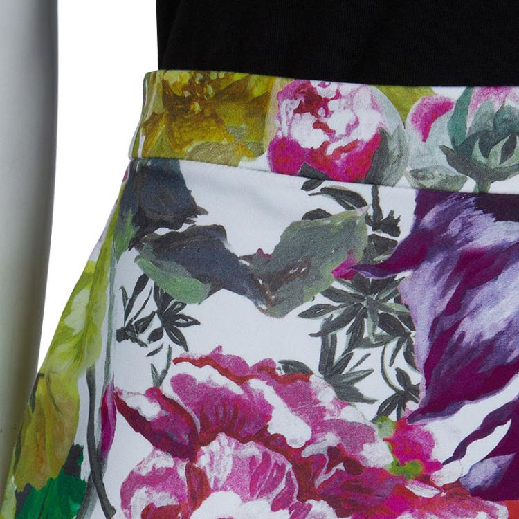 Pre Owned Alice + Olivia Multicolor Floral Printed Mini Skirt M
