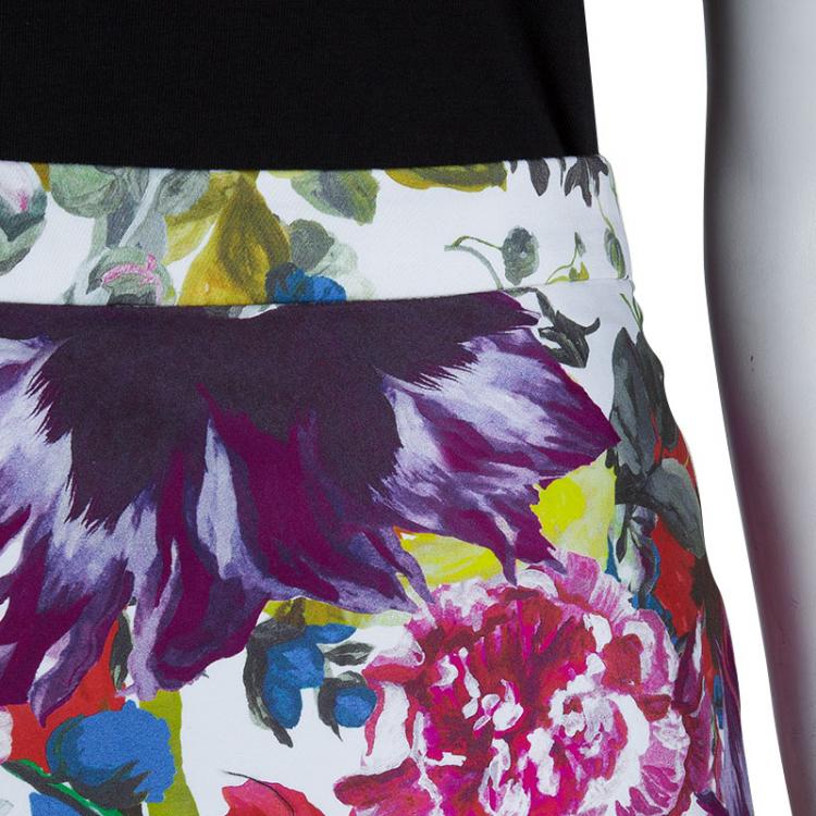 Pre Owned Alice + Olivia Multicolor Floral Printed Mini Skirt M