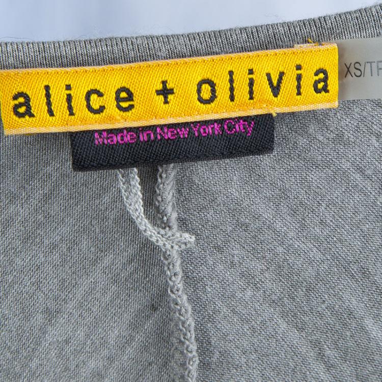 Pre Owned Alice + Olivia Grey Melange Jersey Racerback Tank Top XS
