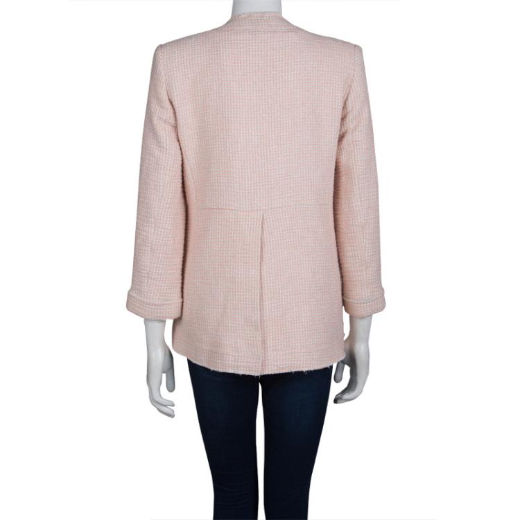 Pre Owned Alice + Olivia Pink Textured Cotton Jacket S