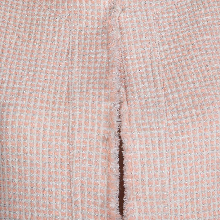 Pre Owned Alice + Olivia Pink Textured Cotton Jacket S