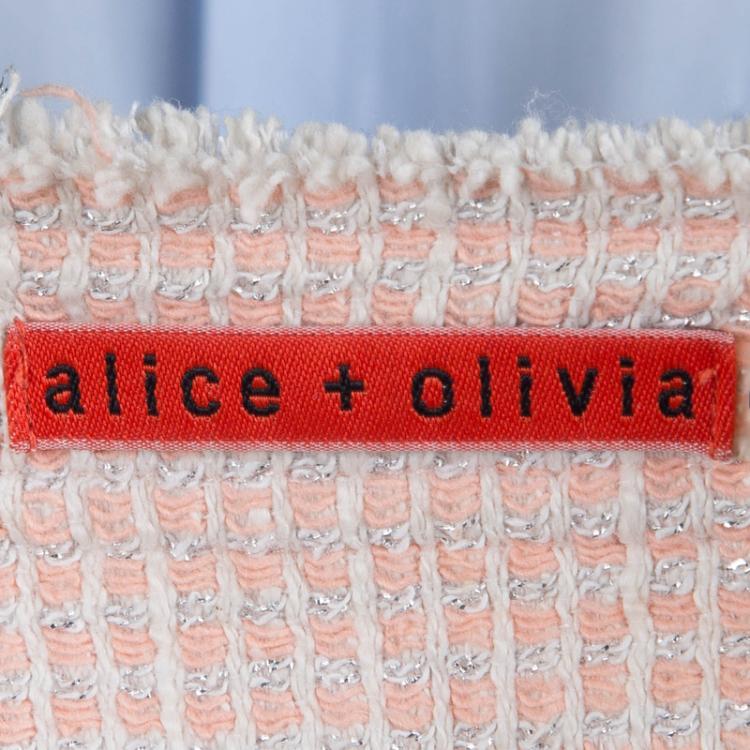 Pre Owned Alice + Olivia Pink Textured Cotton Jacket S