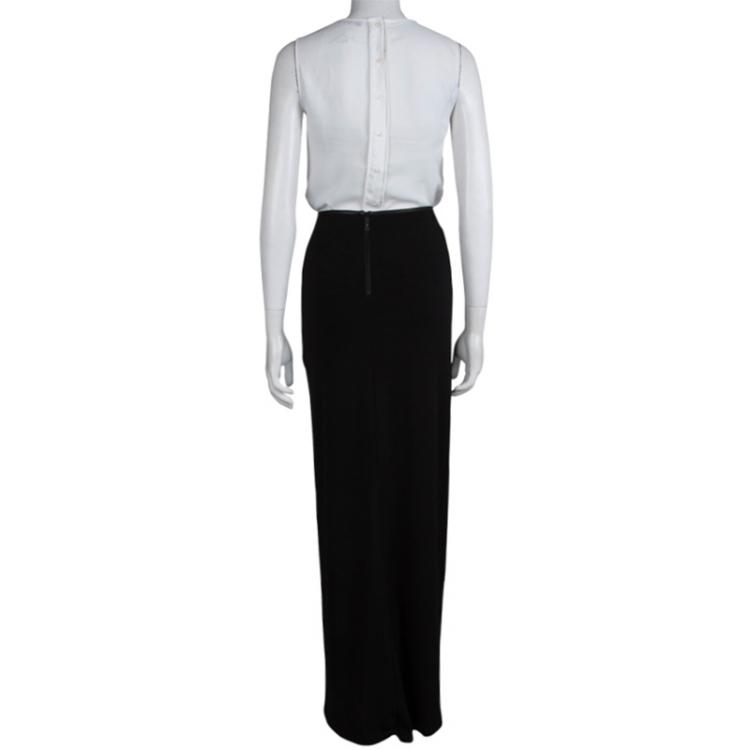 Pre Owned Alice + Olivia Black Knit Overlap Detail Maxi Skirt S