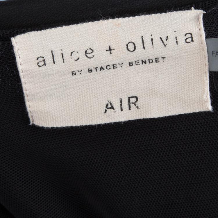 Pre Owned Alice + Olivia Black Knit Overlap Detail Maxi Skirt S