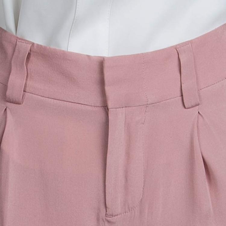 Pre Owned Alice + Olivia Pale Pink Silk Trousers XS