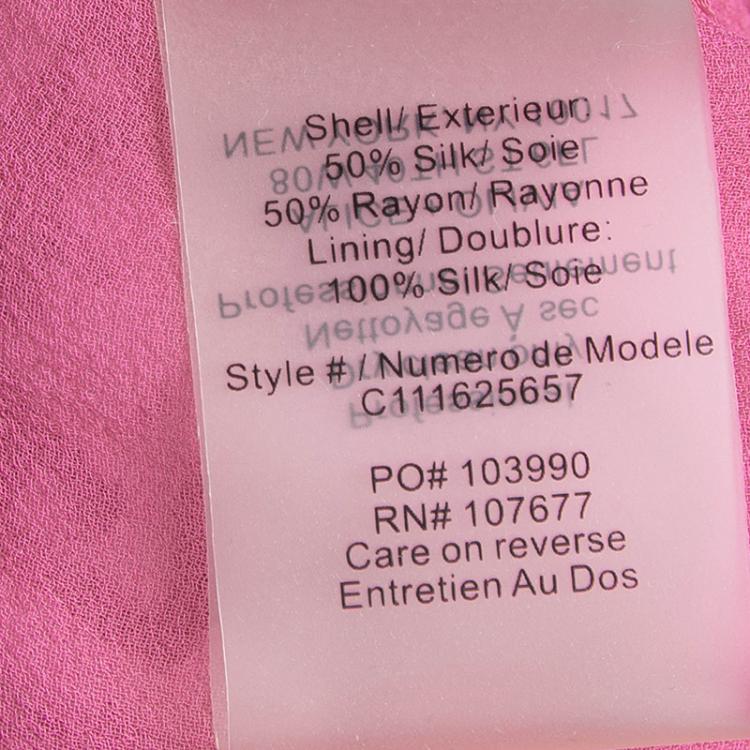 مملوكة مسبقًا Alice + Olivia Pink Abstract Print Devore Asymmetrical Smocking Detail Dress M                                             