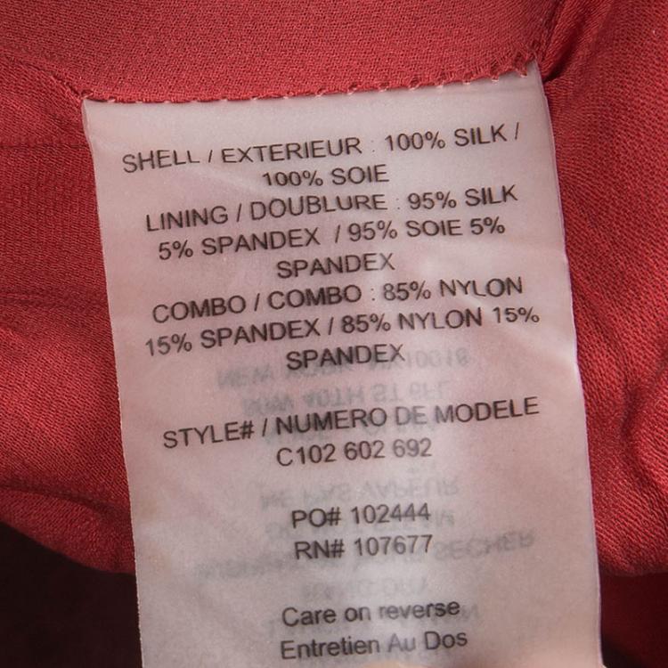 Pre Owned Alice + Olivia Red Draped Silk Bustier Dress XS