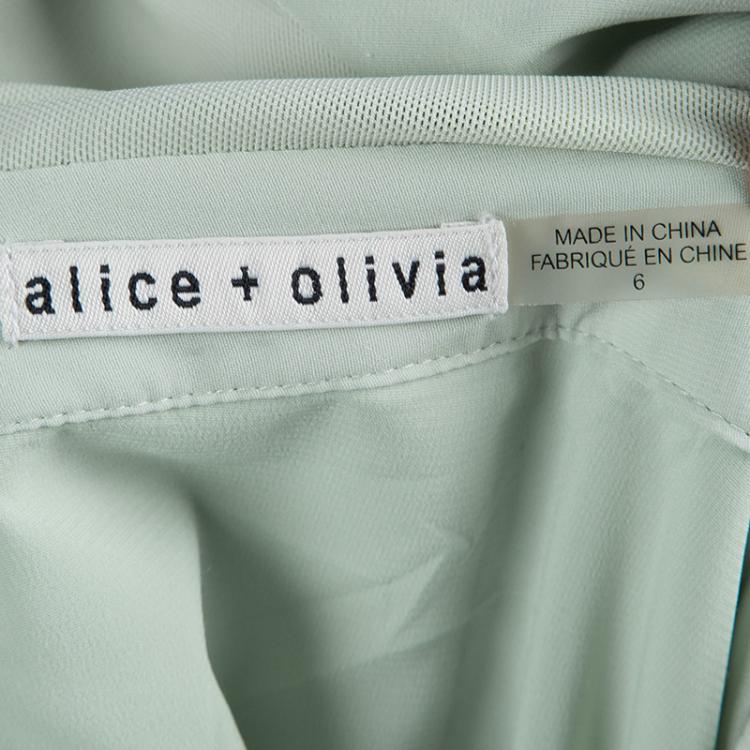 Pre Owned Alice + Olivia Mint Green Cutout Waist Detail Sleeveless Dress M