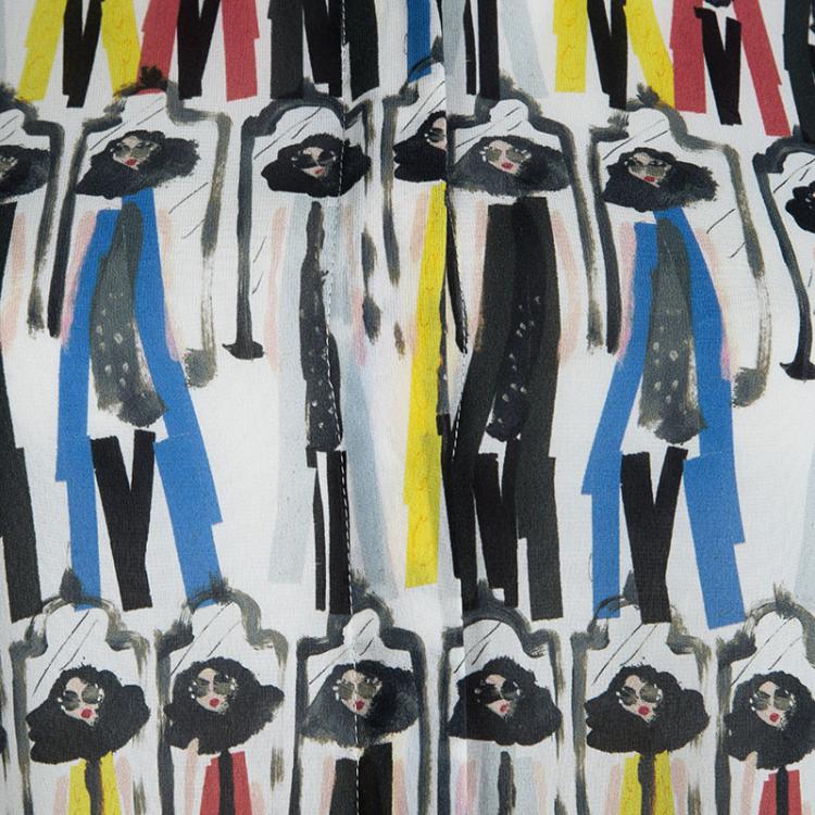 Pre Owned Alice + Olivia Multicolor Willa Printed Silk Long Sleeve Button Front Shirt  M
