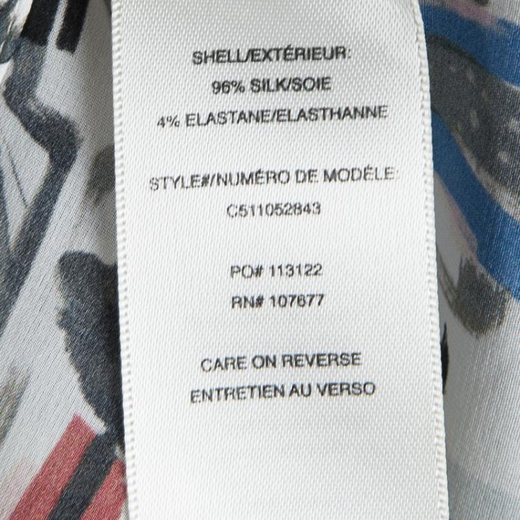 Pre Owned Alice + Olivia Multicolor Willa Printed Silk Long Sleeve Button Front Shirt  M