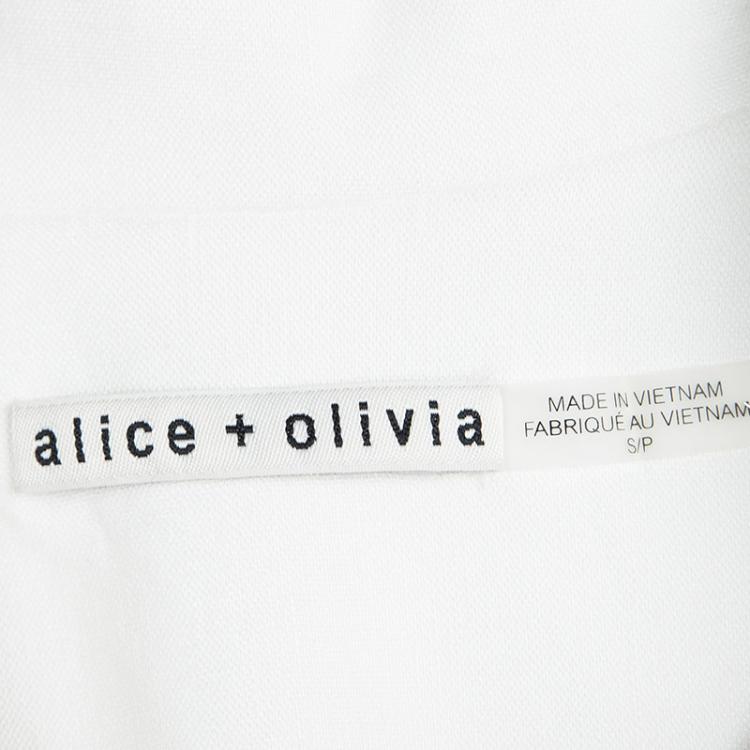 Pre Owned Alice + Olivia White Sleeveless High Low Dress Coat S