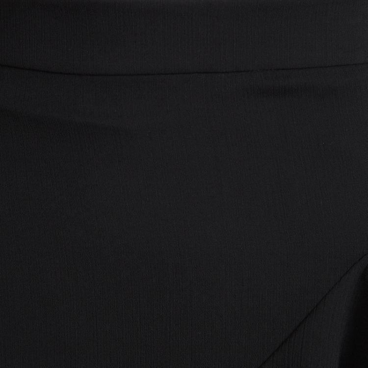 Pre Owned Alice + Olivia Black Lavera Asymmetrical Layered Ruffle Skirt S