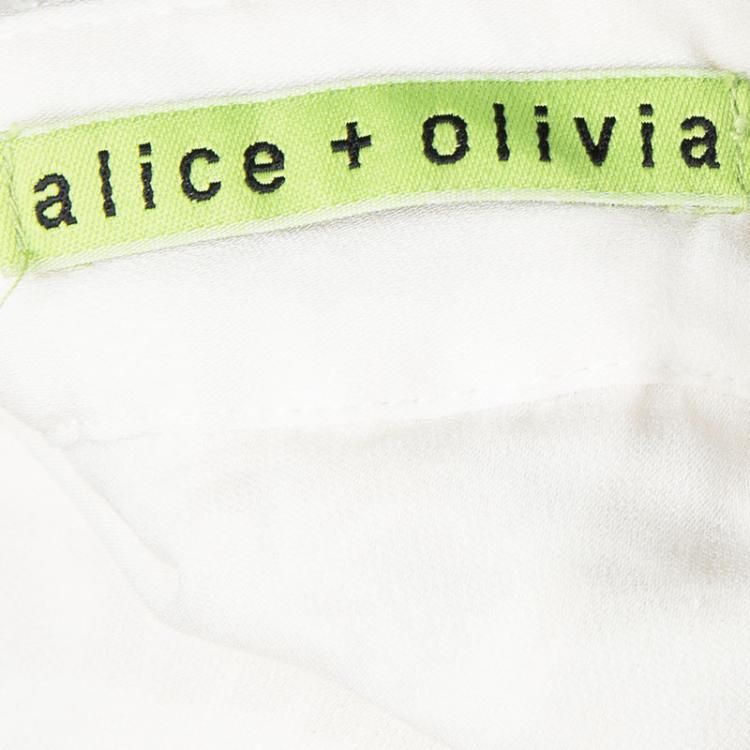 مملوكة مسبقًا Alice + Olivia Cream Floral Lace Maxi Skirt M