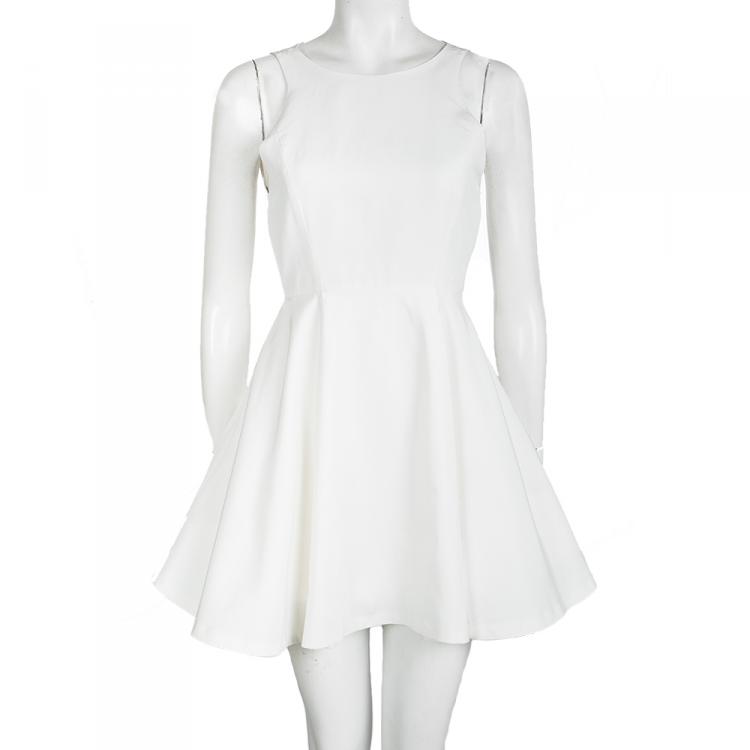 Pre Owned Alice + Olivia Off White Sleeveless Skater Dress XS