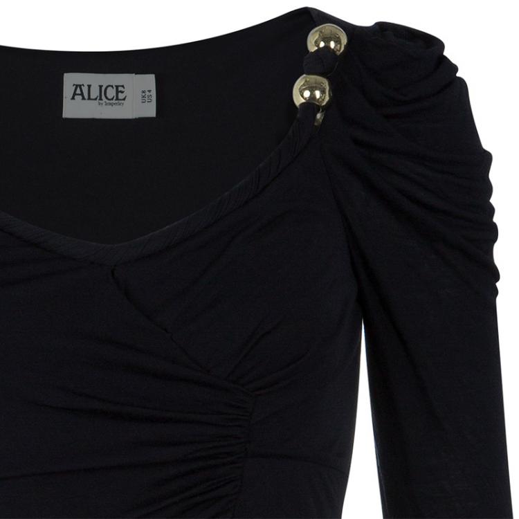 Pre Owned Alice by Temperley Black Long Sleeve Dress S