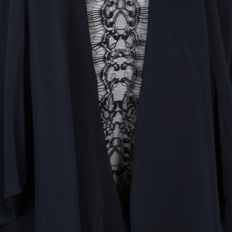 Pre Owned Antonio Berardi Black Lace Insert Top M