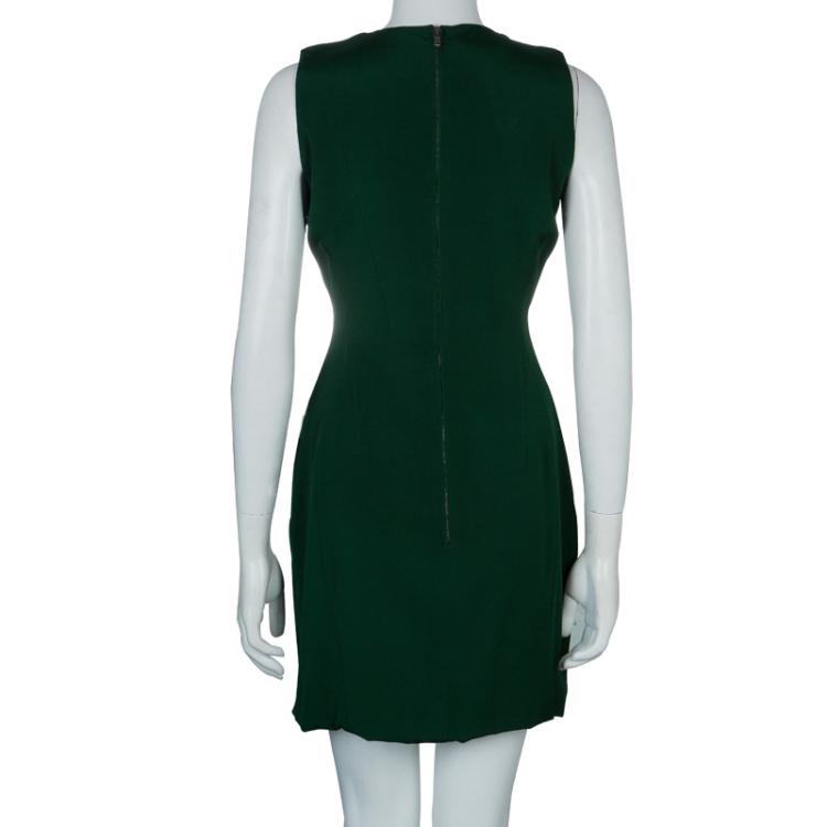 Pre Owned Antonio Berardi Dark Green Bodycon Sleeveless Dress M