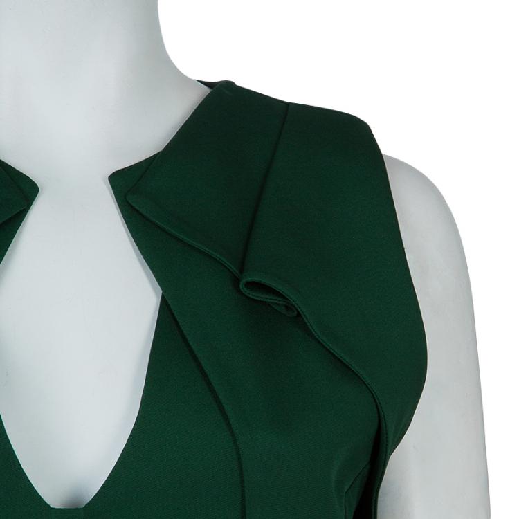 Pre Owned Antonio Berardi Dark Green Bodycon Sleeveless Dress M