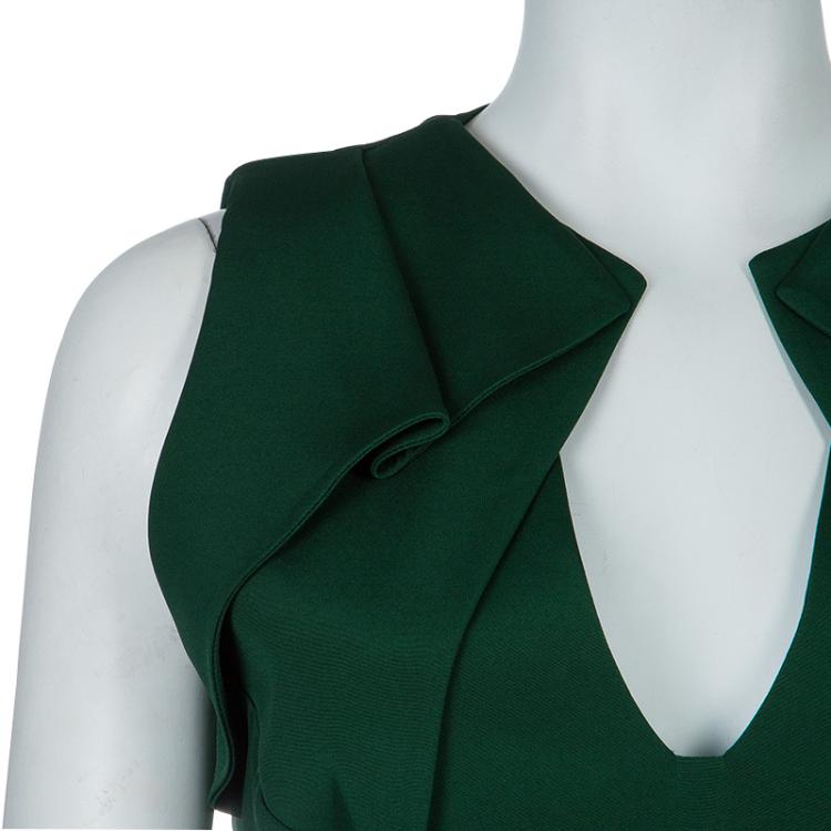 Pre Owned Antonio Berardi Dark Green Bodycon Sleeveless Dress M