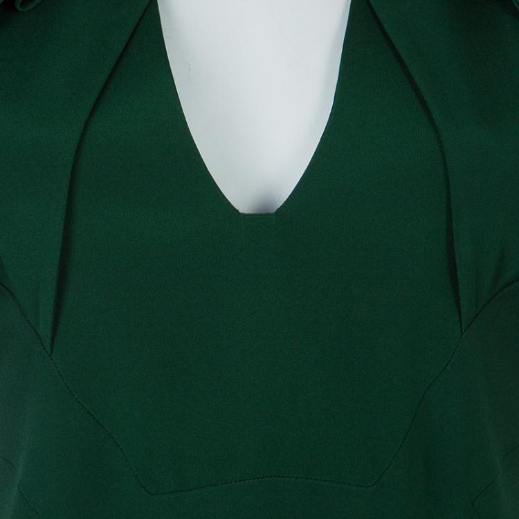 Pre Owned Antonio Berardi Dark Green Bodycon Sleeveless Dress M
