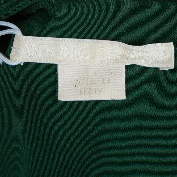 Pre Owned Antonio Berardi Dark Green Bodycon Sleeveless Dress M