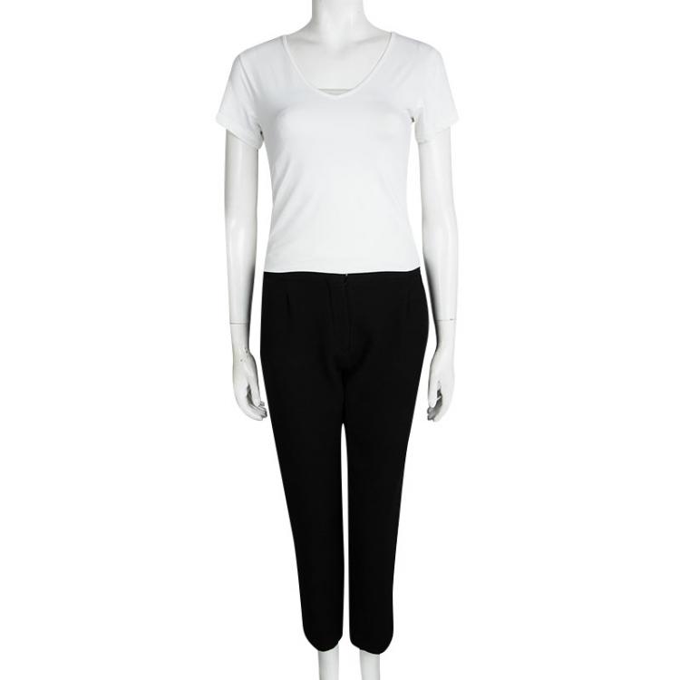 Pre Owned Antonio Berardi Black Wool High Waist Pants M