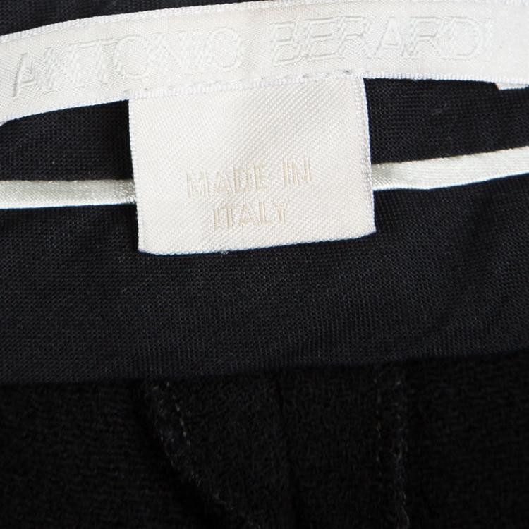 Pre Owned Antonio Berardi Black Wool High Waist Pants M